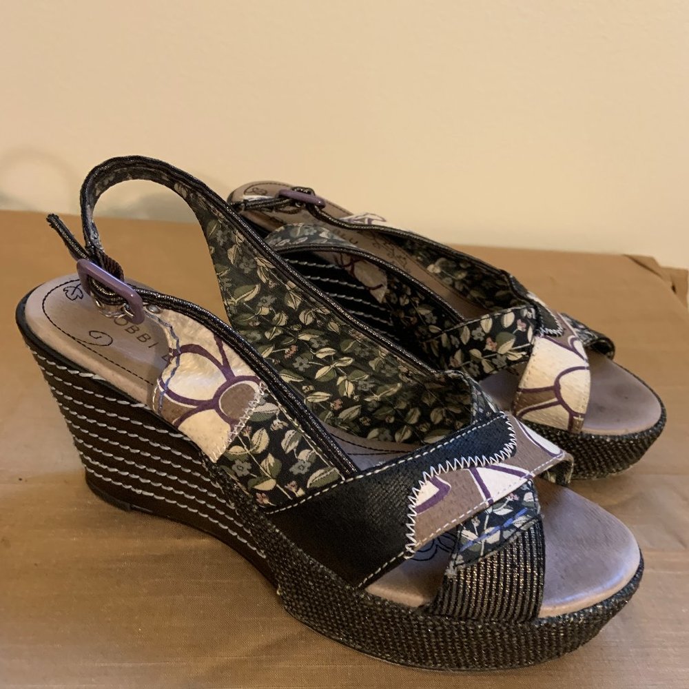 Bobby Blu Patchwork Sling-Back Wedges - image 1